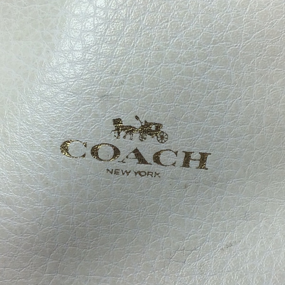 Coach ‘Derby’ Chalk Pebble Leather Crossbody with Gold Accents - Picture 11 of 12